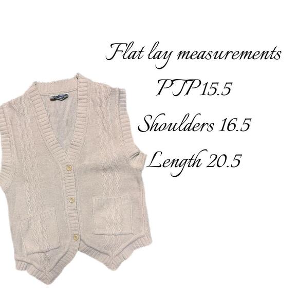 Tan knitted sleeveless vintage vest - Picture 4 of 5